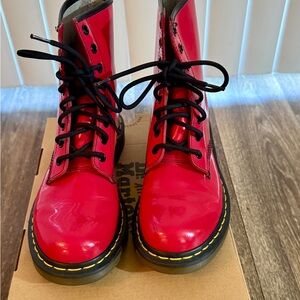 Dr. Martens Red Lace-Up Boots